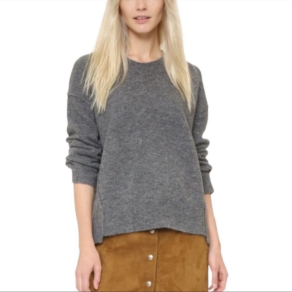 Madewell Wool Blend Crew Neck Sweater Asymmetrical Lagenlook